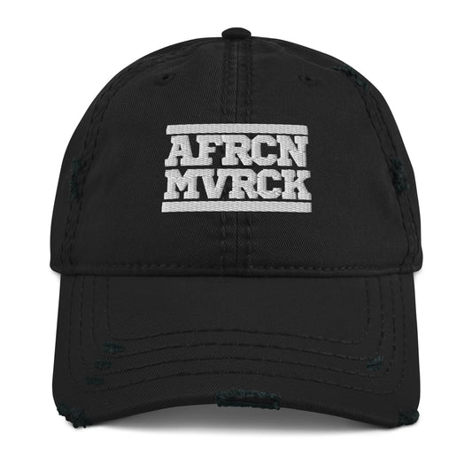 AFRCN MVRCK Distressed Dad Hat - Black & White