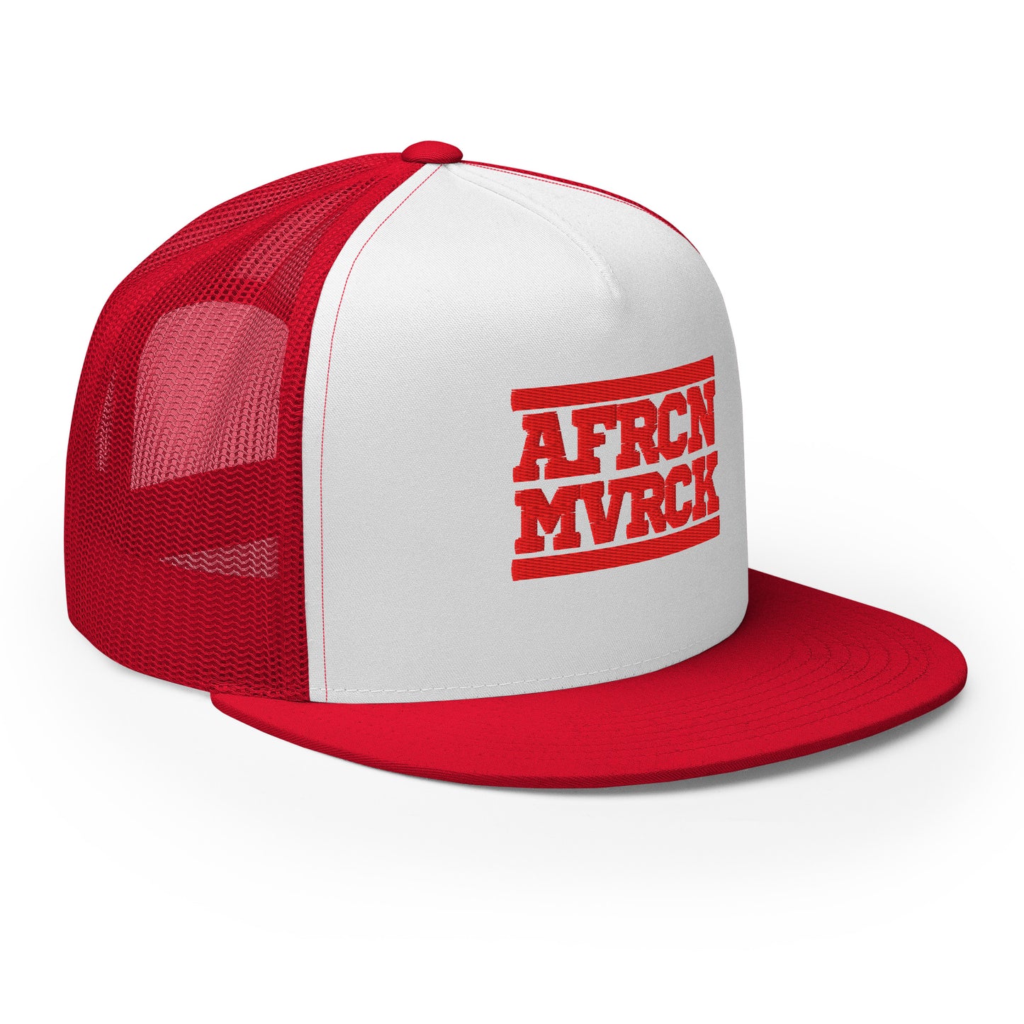 AFRCN MVRCK Trucker Hat - White & Fire Red 4