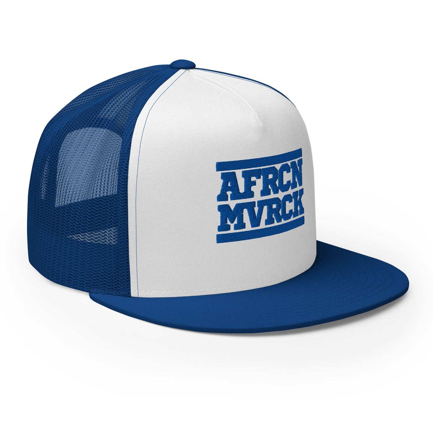 AFRCN MVRCK Trucker Hat - White & Royal Blue 3
