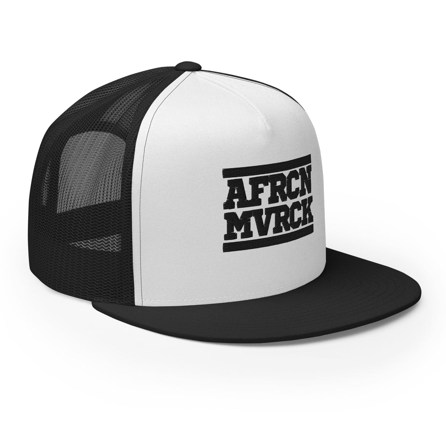 AFRCN MVRCK Trucker Hat — White & Black 3