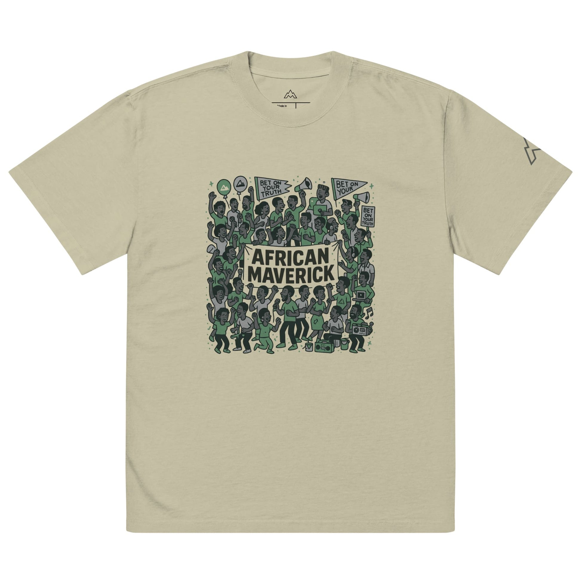 African Maverick Block‑Party Tee - Green
