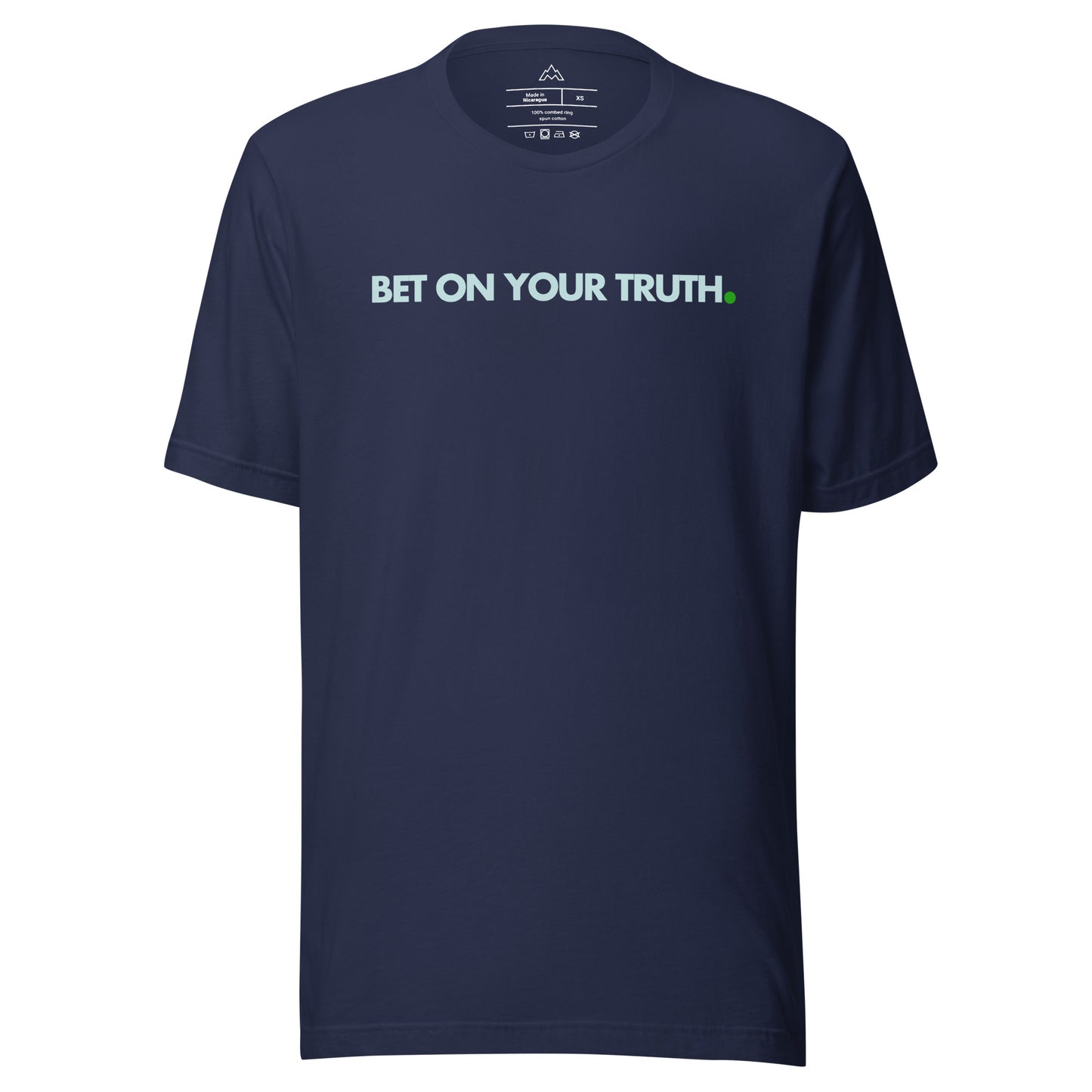 Bet On Your Truth Tee - Ice blue on Navy