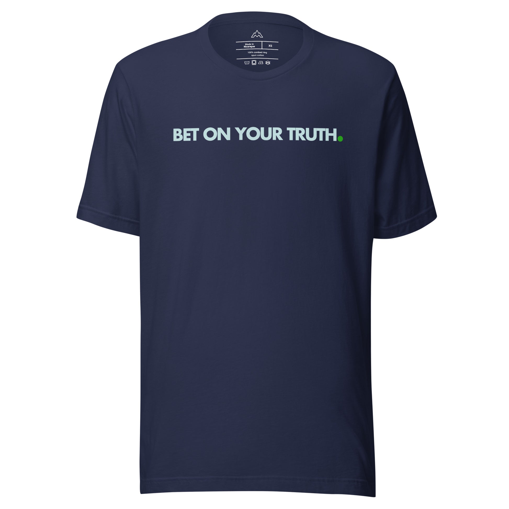 Bet On Your Truth Tee - Ice blue on Navy