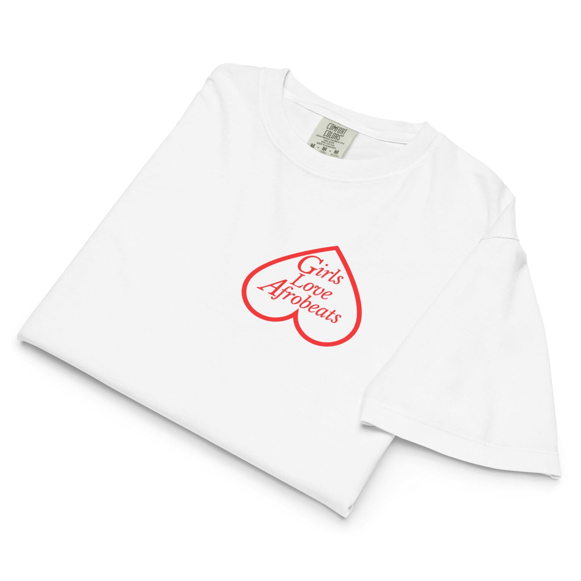 Girls Love Afrobeats Crop Boxy Tee - White