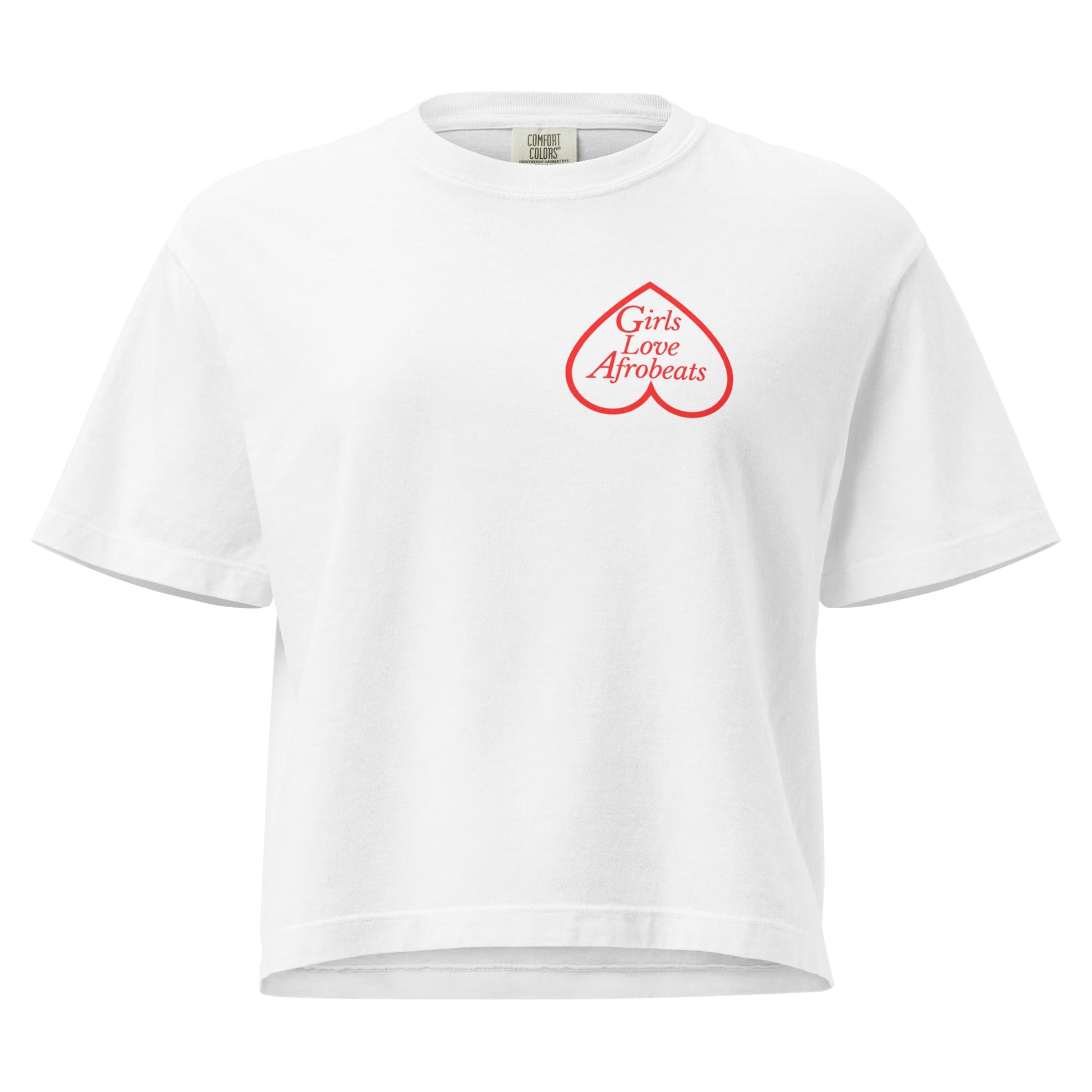 Girls Love Afrobeats Crop Boxy Tee - White 2