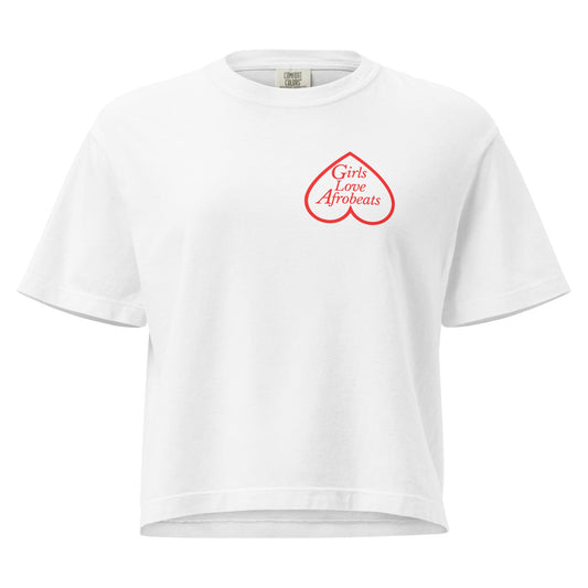 Girls Love Afrobeats Crop Boxy Tee - White 2