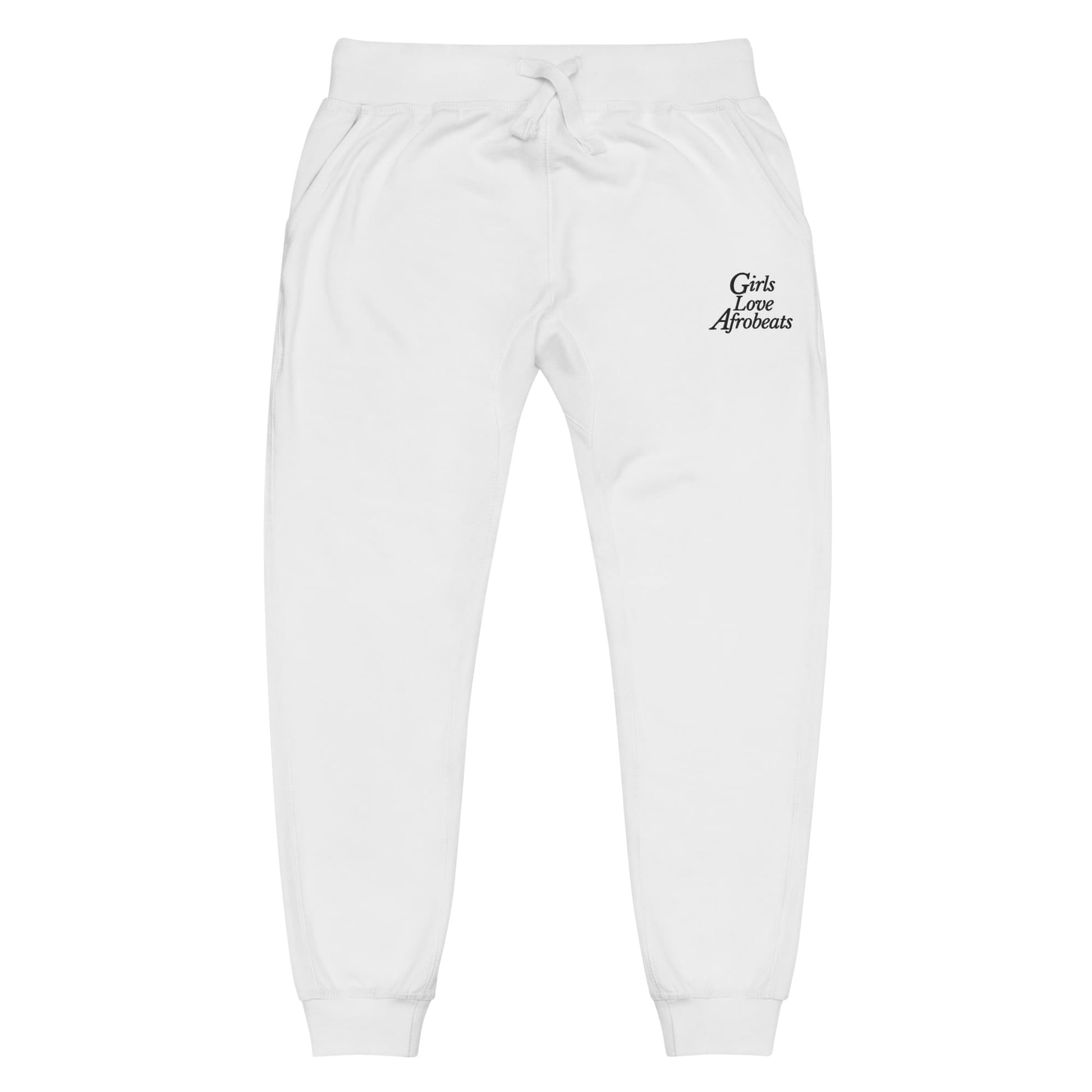 Girls Love Afrobeats Unisex Fleece Sweatpants - Classic White 2