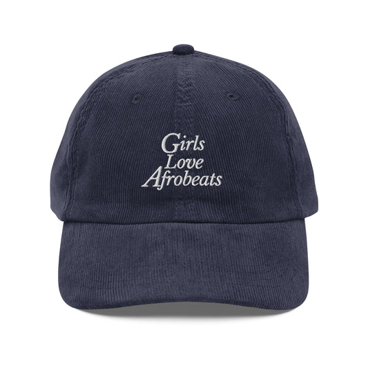 Girls Love Afrobeats Vintage Corduroy Cap - Navy