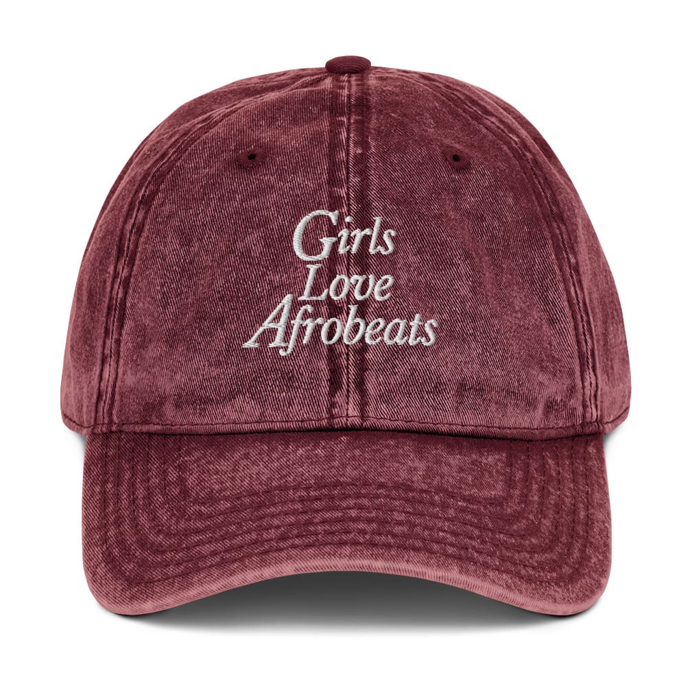 Girls Love Afrobeats Vintage Twill Cap - Wine