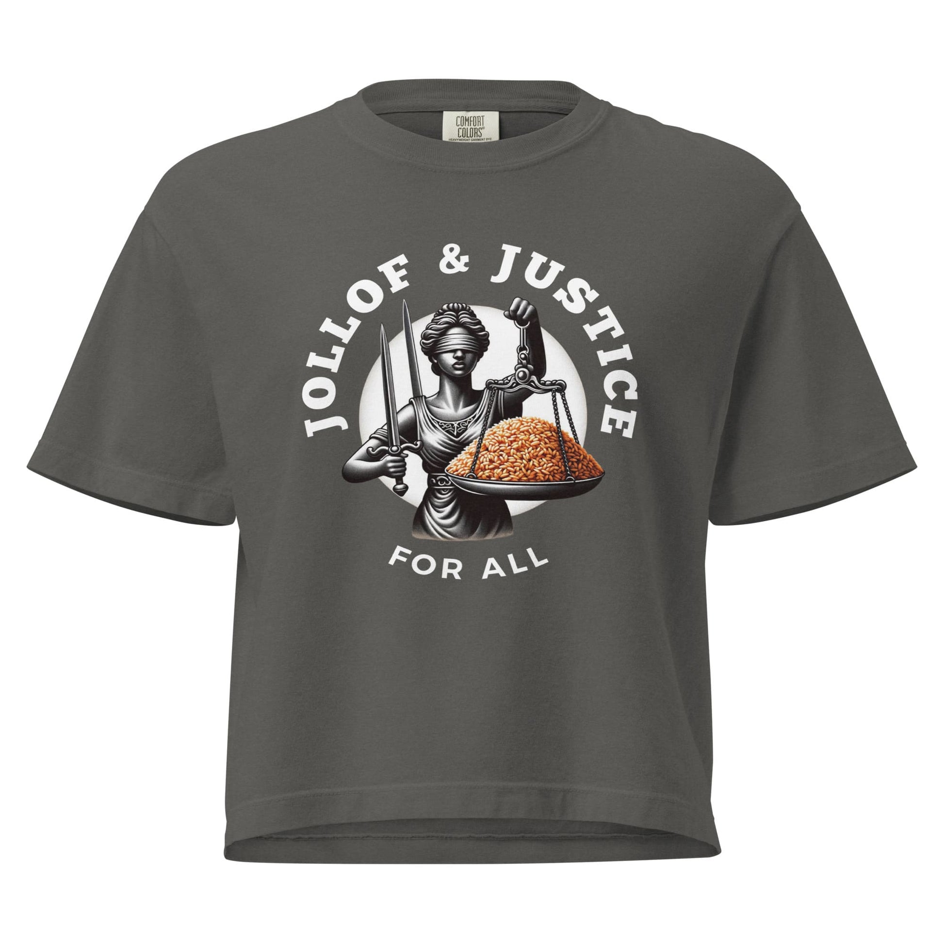 Jollof & Justice Women’s Crop Top - Yang Colors 1