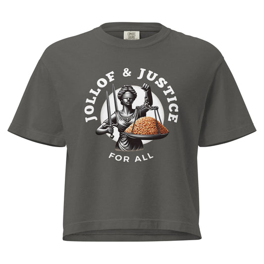 Jollof & Justice Women’s Crop Top - Yang Colors 1